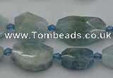 CNG5287 15.5 inches 12*16mm - 15*25mm faceted freeform aquamarine beads