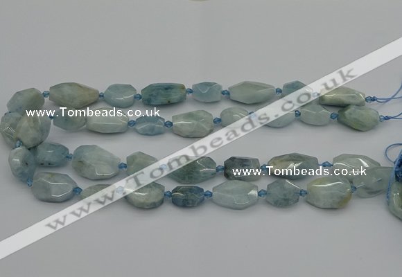 CNG5287 15.5 inches 12*16mm - 15*25mm faceted freeform aquamarine beads