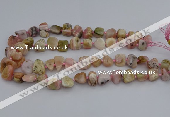 CNG5294 15.5 inches 8*12mm - 15*20mm nuggets pink opal gemstone beads