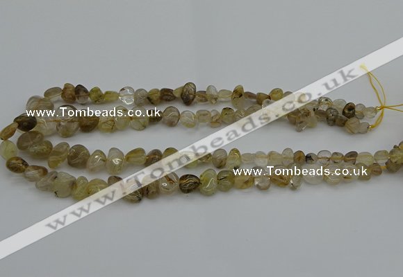 CNG5297 15.5 inches 5*8mm - 12*16mm nuggets golden rutilated quartz beads