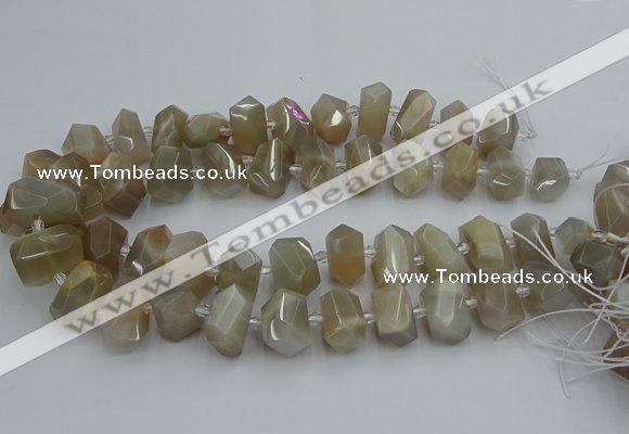 CNG5300 15.5 inches 12*16mm - 15*20mm faceted nuggets moonstone beads