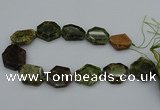 CNG5314 15.5 inches 20*30mm - 35*45mm freeform green garnet beads