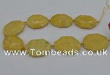 CNG5315 15.5 inches 25*35mm - 35*45mm freeform yellow jade beads