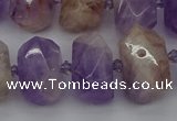 CNG5328 12*16mm - 15*20mm faceted nuggets lavender amethyst beads