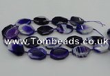 CNG5346 15.5 inches 25*35mm - 30*40mm faceted freeform agate beads