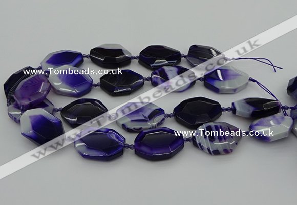 CNG5346 15.5 inches 25*35mm - 30*40mm faceted freeform agate beads