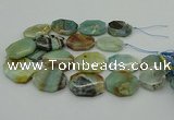 CNG5352 15.5 inches 20*30mm - 35*45mm faceted freeform amazonite beads