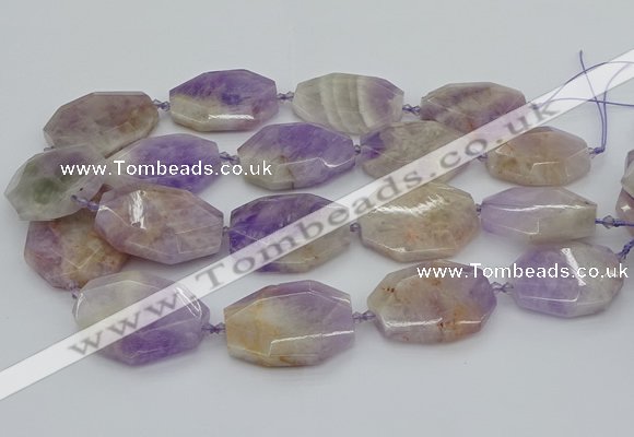 CNG5357 20*30mm - 35*45mm faceted freeform lavender amethyst beads