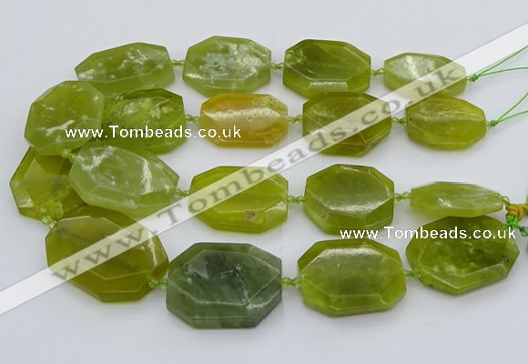 CNG5358 15.5 inches 20*30mm - 35*45mm faceted freeform lemon jade beads