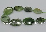 CNG5359 20*30mm - 35*45mm faceted freeform green rutilated quartz beads