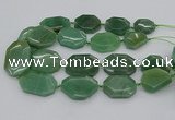 CNG5361 20*30mm - 35*45mm faceted freeform green aventurine beads