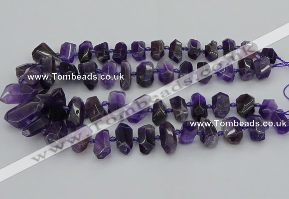 CNG5365 15.5 inches 12*16mm - 15*25mm faceted nuggets amethyst beads