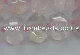 CNG5366 15.5 inches 12*16mm - 15*20mm faceted nuggets rose quartz beads