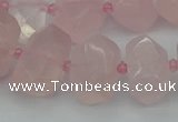 CNG5367 15.5 inches 12*16mm - 15*20mm faceted nuggets rose quartz beads