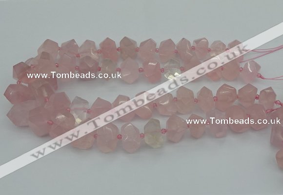 CNG5367 15.5 inches 12*16mm - 15*20mm faceted nuggets rose quartz beads