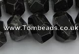 CNG5368 12*16mm - 15*20mm faceted nuggets black tourmaline beads