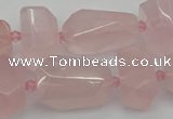 CNG5372 15.5 inches 12*16mm - 18*25mm faceted nuggets rose quartz beads