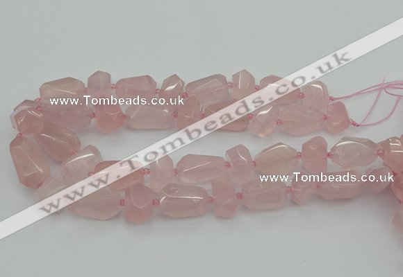 CNG5372 15.5 inches 12*16mm - 18*25mm faceted nuggets rose quartz beads