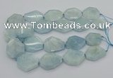 CNG5375 15.5 inches 20*30mm - 35*45mm faceted freeform aquamarine beads