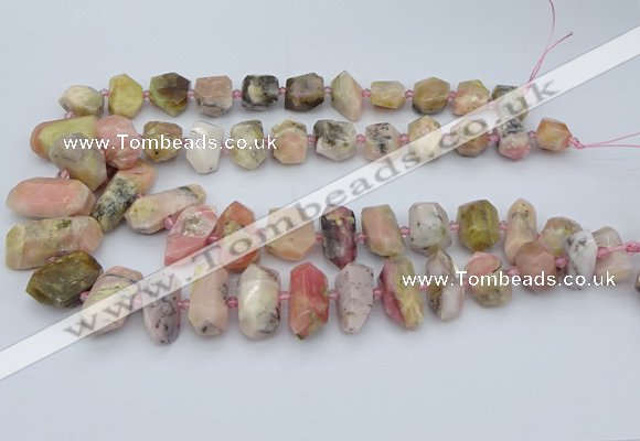 CNG5382 15.5 inches 10*14mm - 15*25mm faceted nuggets pink opal beads