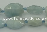 CNG5392 15.5 inches 10*14mm - 15*25mm faceted nuggets aquamarine beads