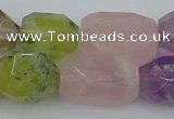 CNG5393 15.5 inches 12*16mm - 15*25mm faceted nuggets mixed quartz beads