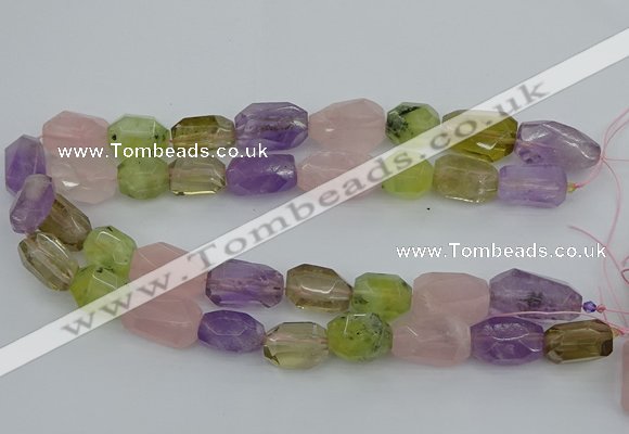 CNG5393 15.5 inches 12*16mm - 15*25mm faceted nuggets mixed quartz beads