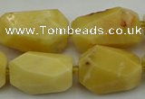 CNG5394 15.5 inches 12*16mm - 15*25mm faceted nuggets yellow jade beads