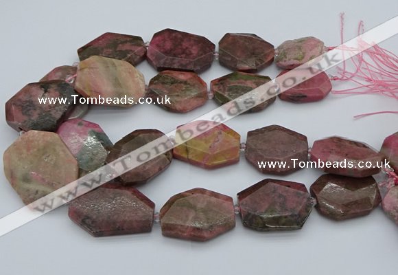 CNG5418 20*30mm - 35*45mm faceted freeform rhodochrosite beads