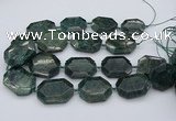 CNG5419 20*30mm - 35*45mm faceted freeform green apatite beads