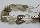 CNG5420 20*30mm - 35*45mm faceted freeform smoky quartz beads