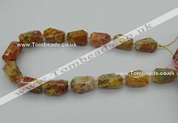 CNG5422 12*16mm - 15*25mm faceted nuggets crazy lace agate beads