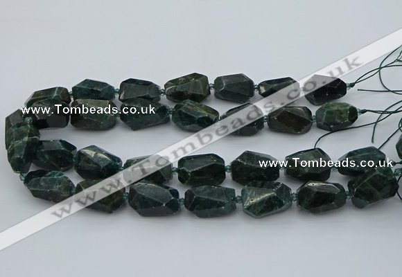 CNG5424 12*16mm - 15*25mm faceted nuggets green apatite beads