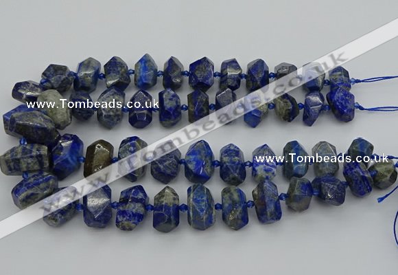 CNG5425 12*16mm - 15*20mm faceted nuggets lapis lazuli beads