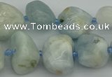 CNG5427 8*12mm - 16*20mm nuggets aquamarine beads wholesale