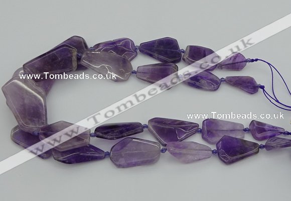 CNG5435 15*25mm - 30*45mm freeform amethyst gemstone beads