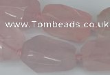 CNG5444 12*16mm - 15*25mm faceted nuggets rose quartz beads