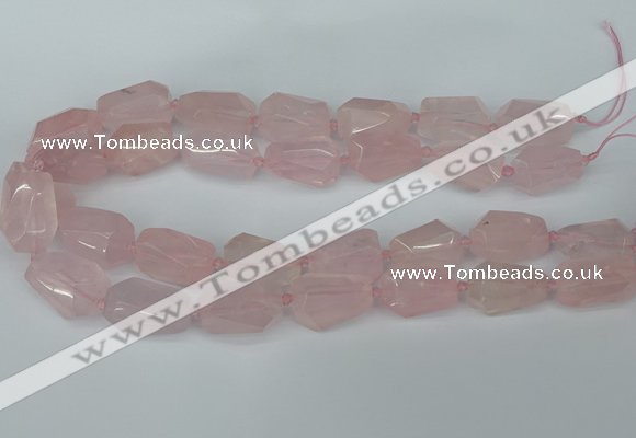 CNG5444 12*16mm - 15*25mm faceted nuggets rose quartz beads