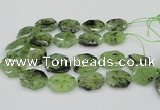 CNG5450 20*30mm - 35*45mm faceted freeform green rutilated quartz beads