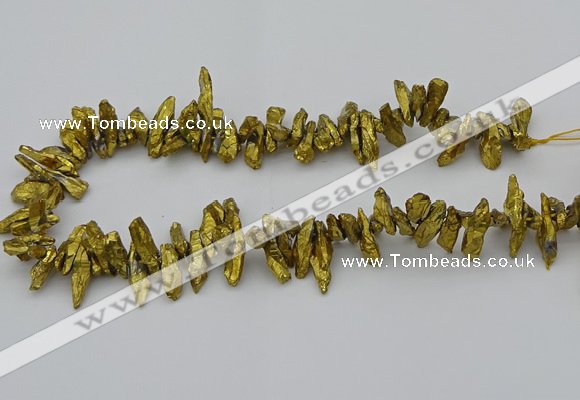 CNG5462 15.5 inches 6*10mm - 8*20mm nuggets plated quartz beads