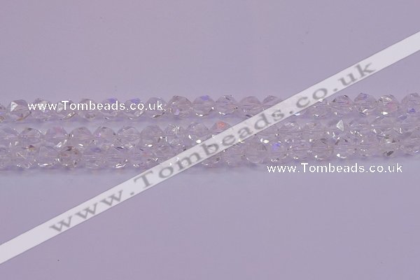 CNG5471 15.5 inches 6mm faceted nuggets white crystal beads