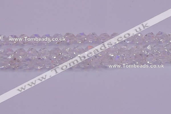 CNG5472 15.5 inches 8mm faceted nuggets white crystal beads