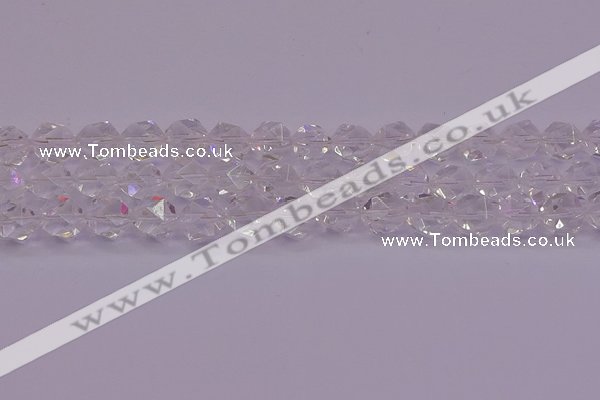 CNG5473 15.5 inches 10mm faceted nuggets white crystal beads