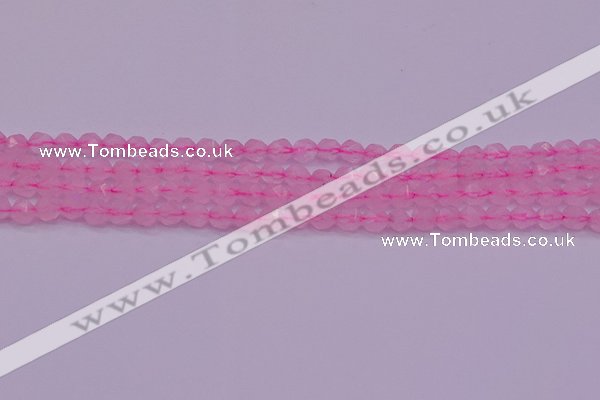 CNG5481 15.5 inches 6mm faceted nuggets rose quartz beads