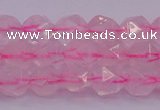 CNG5482 15.5 inches 8mm faceted nuggets rose quartz beads