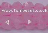 CNG5483 15.5 inches 10mm faceted nuggets rose quartz beads