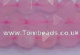 CNG5484 15.5 inches 12mm faceted nuggets rose quartz beads