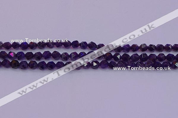 CNG5491 15.5 inches 6mm faceted nuggets amethyst gemstone beads