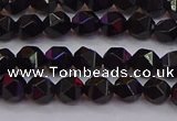 CNG5501 15.5 inches 6mm faceted nuggets black agate beads