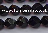 CNG5503 15.5 inches 10mm faceted nuggets black agate beads